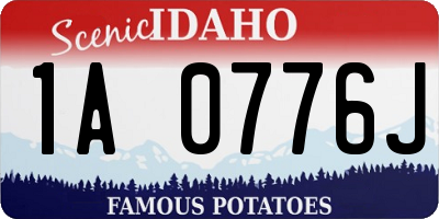 ID license plate 1A0776J