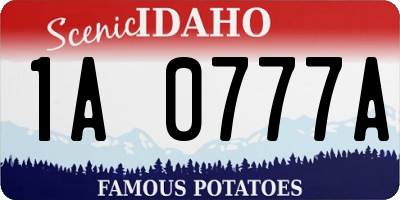 ID license plate 1A0777A
