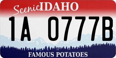 ID license plate 1A0777B