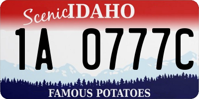 ID license plate 1A0777C