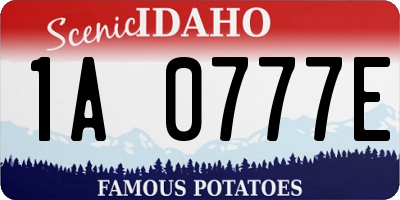 ID license plate 1A0777E