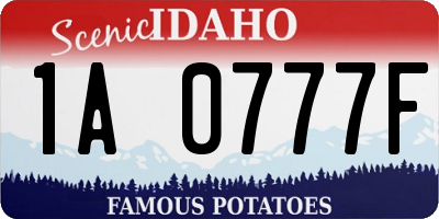 ID license plate 1A0777F
