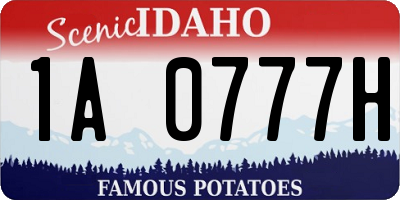 ID license plate 1A0777H