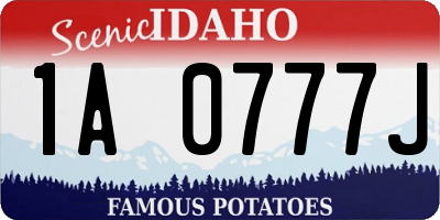 ID license plate 1A0777J