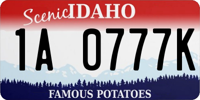 ID license plate 1A0777K