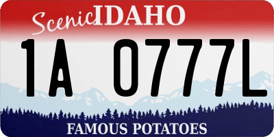 ID license plate 1A0777L