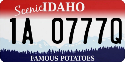 ID license plate 1A0777Q