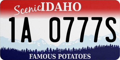 ID license plate 1A0777S