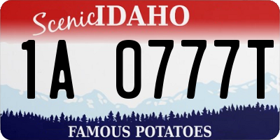 ID license plate 1A0777T