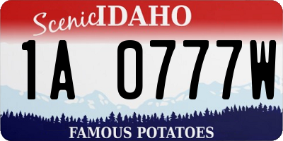 ID license plate 1A0777W
