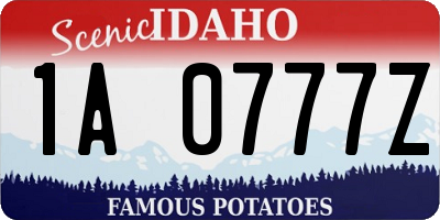 ID license plate 1A0777Z