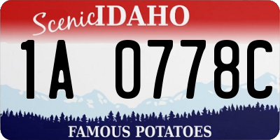 ID license plate 1A0778C