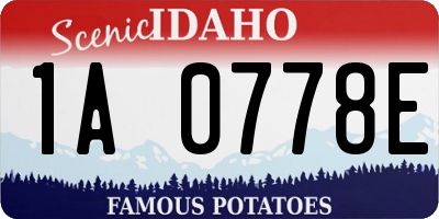 ID license plate 1A0778E