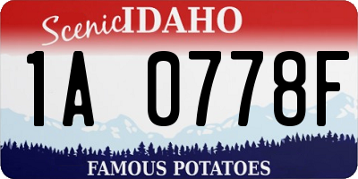 ID license plate 1A0778F