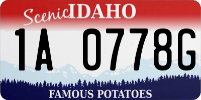 ID license plate 1A0778G