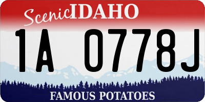 ID license plate 1A0778J