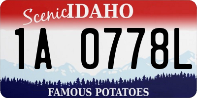 ID license plate 1A0778L