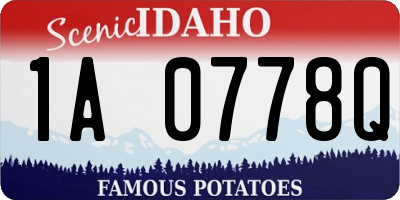 ID license plate 1A0778Q