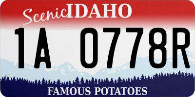 ID license plate 1A0778R