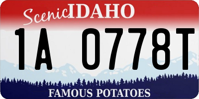 ID license plate 1A0778T