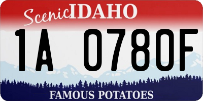 ID license plate 1A0780F