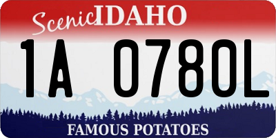 ID license plate 1A0780L