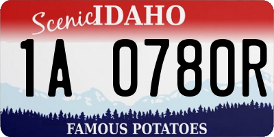 ID license plate 1A0780R