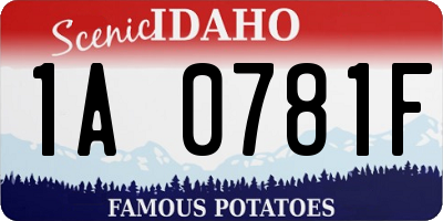 ID license plate 1A0781F