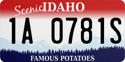 ID license plate 1A0781S