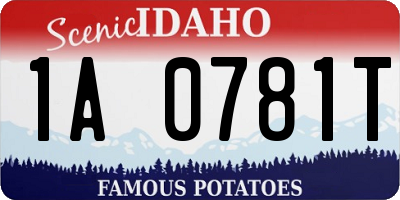 ID license plate 1A0781T