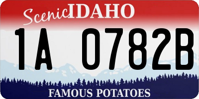 ID license plate 1A0782B