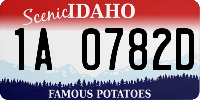 ID license plate 1A0782D