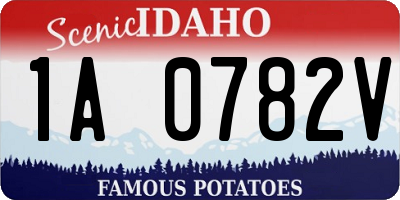ID license plate 1A0782V