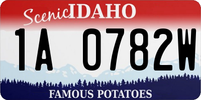 ID license plate 1A0782W