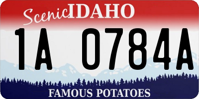 ID license plate 1A0784A
