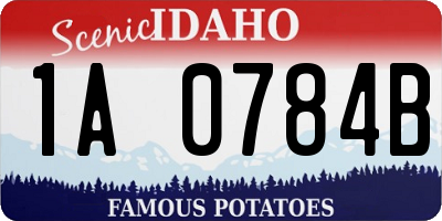 ID license plate 1A0784B
