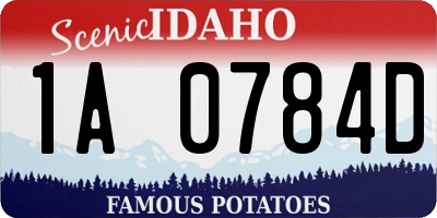 ID license plate 1A0784D