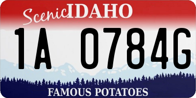 ID license plate 1A0784G