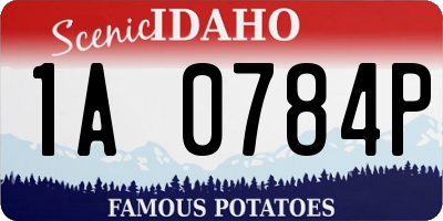 ID license plate 1A0784P