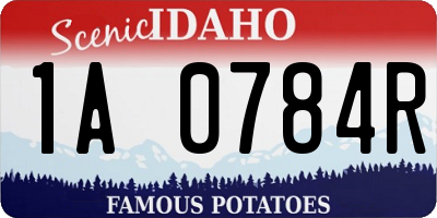 ID license plate 1A0784R