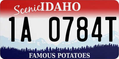 ID license plate 1A0784T