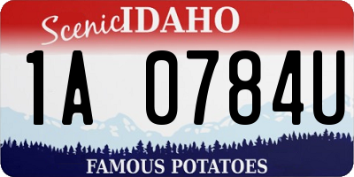 ID license plate 1A0784U