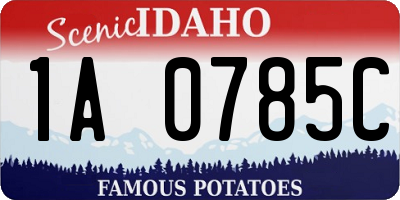 ID license plate 1A0785C