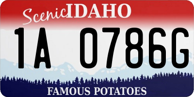 ID license plate 1A0786G