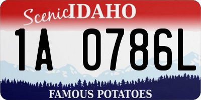 ID license plate 1A0786L