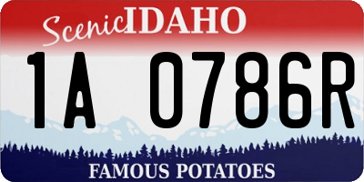 ID license plate 1A0786R