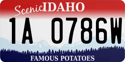 ID license plate 1A0786W