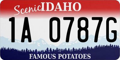 ID license plate 1A0787G