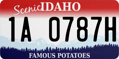 ID license plate 1A0787H