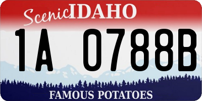ID license plate 1A0788B
